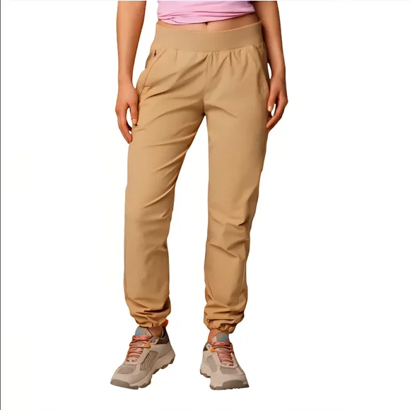 Columbia Women's Track Pants Active Fit Pull-on Joggers Tan Canoe Size Medium - Picture 2 of 16